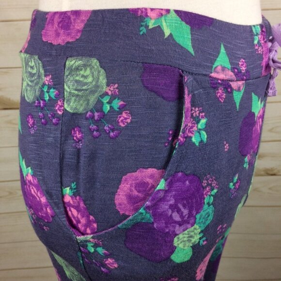 Miss Understood Women's purple floral lounge pants sleepwear Sz 10 - Picture 7 of 8